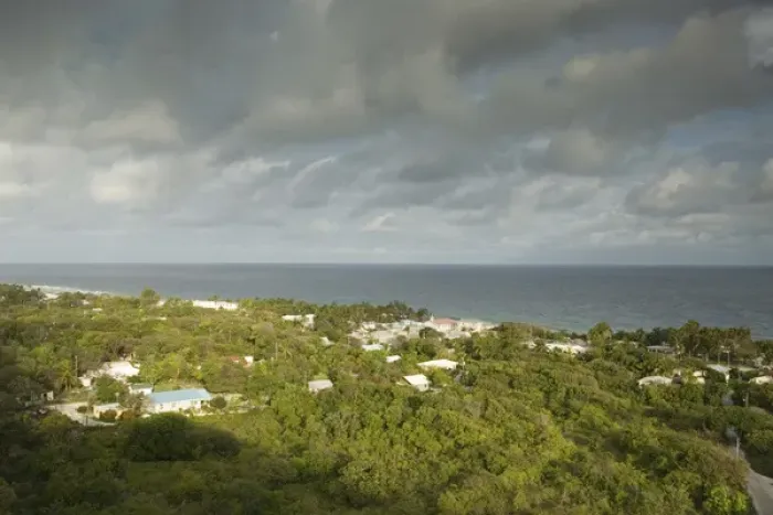 Framed Print : CAYMAN ISLANDS - CAYMAN BRAC - Spot Bayt: Town View from The Bluff Framed Print : CAYMAN ISLANDS - CAYMAN BRAC - Spot Bayt: Town View from The Bluff