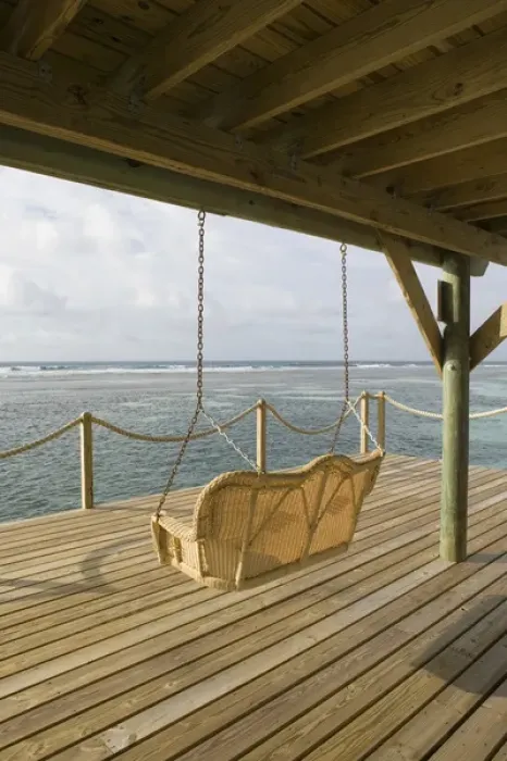 Framed Print : CAYMAN ISLANDS - CAYMAN BRAC - West End: Brac Reef Beach Resort / Beach Pier Swing Framed Print : CAYMAN ISLANDS - CAYMAN BRAC - West End: Brac Reef Beach Resort / Beach Pier Swing