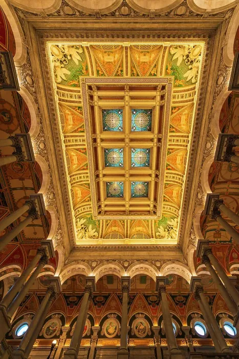 Framed Print : The ceiling of the Library of Congress, Washington, D.C, USA