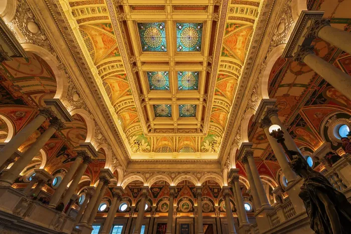 Framed Print : The ceiling of the Library of Congress, Washington, D.C, USA