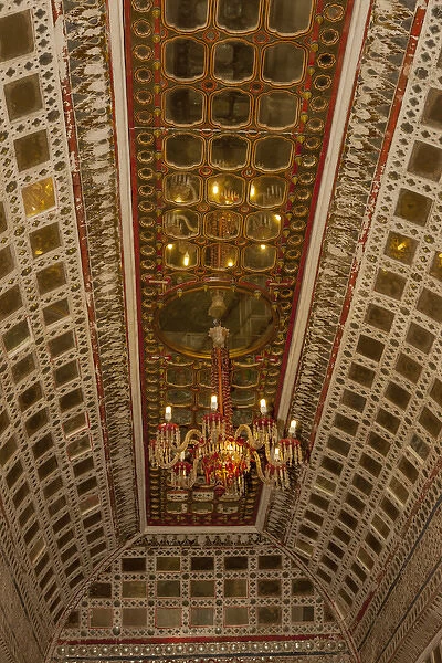 Ceiling. Palace of Flowers. Moti Mahal. Phool Mahal. Mehrangarh Fort. 10th century