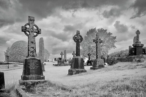 Celtic crosses, common in Ireland. County Mayo, Ireland