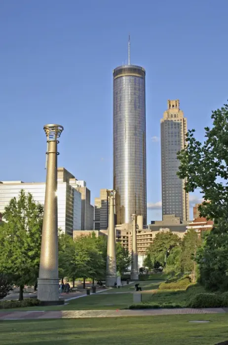 Framed Print : Centennial Olympic Park downtown Atlanta Georgia