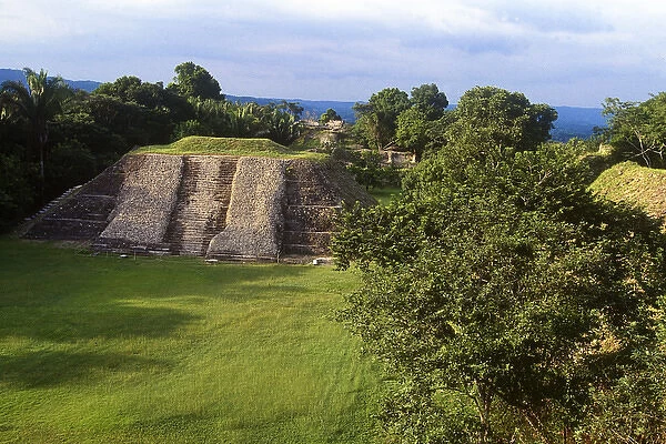 Central America, Belize, Cayo District, Maya ruins; Maya temples at Xunantunich