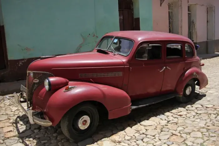 Framed Print : Central America, Cuba, Trinidad. Classic American Car in Trinidad Framed Print : Central America, Cuba, Trinidad. Classic American Car in Trinidad