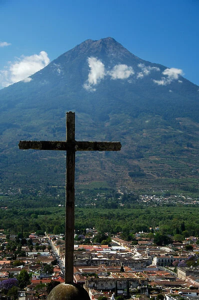 Central America, Guatemala, Antigua, Hill of the Cross aka Cross Hill or mountain