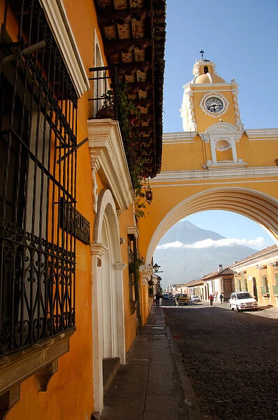 Central America, Guatemala, Antigua. Famous Antigua landmark, El Arco (The Arch)