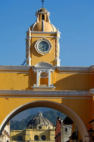 Central America, Guatemala, Antigua. El Arco aka The Arch. UNESCO World Heritage Site