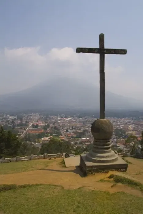 Framed Print : Central America, Guatemala, Antigua, Cross Hill called Cerro de la Cruz on mountain Framed Print : Central America, Guatemala, Antigua, Cross Hill called Cerro de la Cruz on mountain