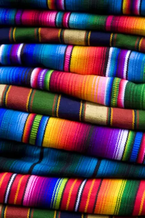 Framed Print : Central America, Guatemala, Chichicastenango. Traditional textiles on display