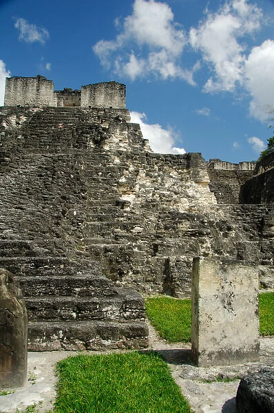 Central America, Guatemala, Petan jungle, Tikal National Park. Main Plaza. Ruins of Classic Period