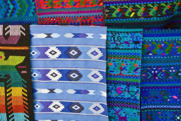 Framed Print : Central America, Guatemala, Santa Catarina. Colorful weavings for sale in the town Framed Print : Central America, Guatemala, Santa Catarina. Colorful weavings for sale in the town