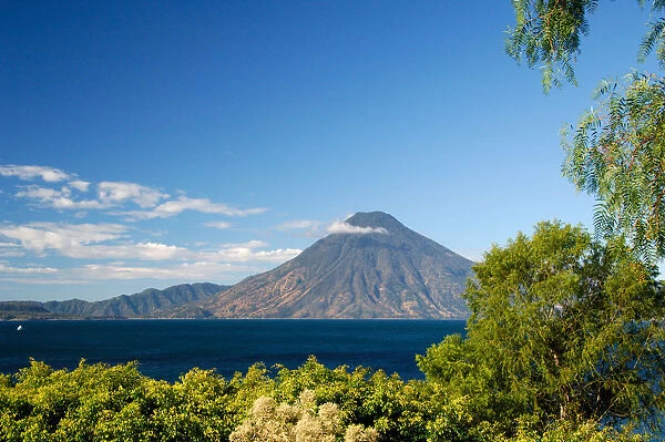 Central America, Guatemala, Western Highlands, Lake Atitlan, Panajachel. View of