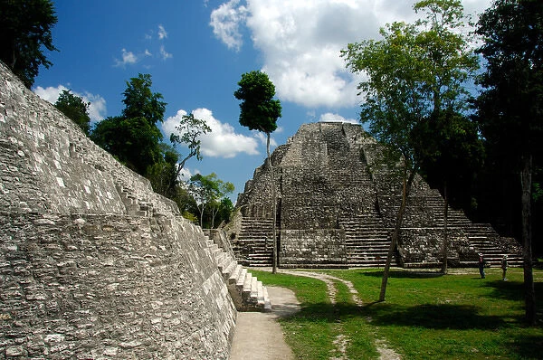 Central America, Guatemala, Yaxha. Classic Period Mayan pyramid ruins