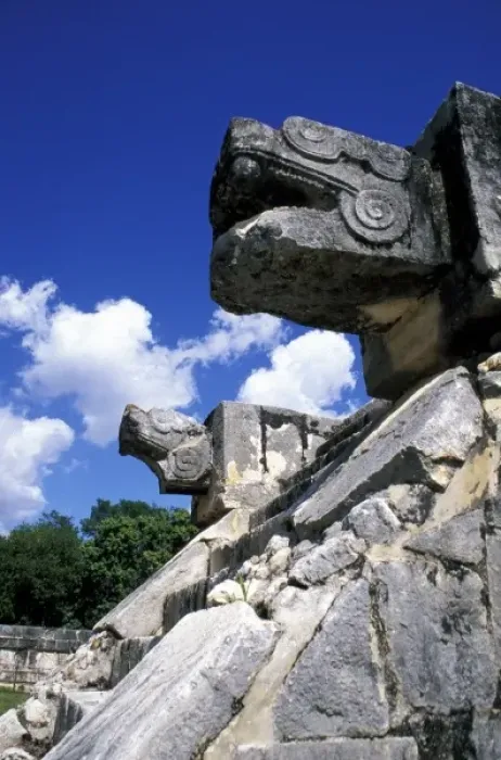 Framed Print : Central America, Mexico, Yucatan, Chichen Itza. Serpentine head at the Platform of Eagles Framed Print : Central America, Mexico, Yucatan, Chichen Itza. Serpentine head at the Platform of Eagles
