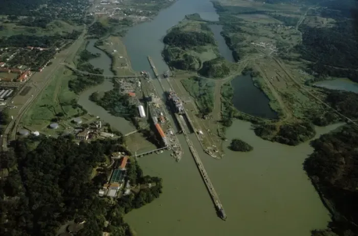 Framed Print : Central America, Panama, Panama Province, Panama Canal, Miraflores Locks. Aerial Framed Print : Central America, Panama, Panama Province, Panama Canal, Miraflores Locks. Aerial
