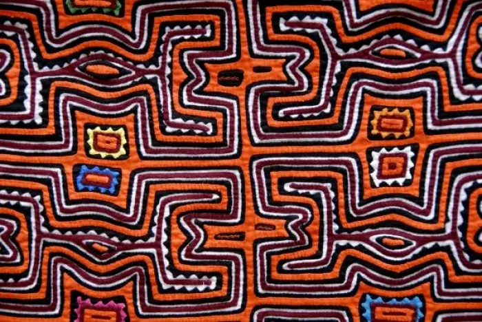 Framed Print : Central America, Panama, San Blas Islands (aka Kuna Yala). Colorful hand stitched Framed Print : Central America, Panama, San Blas Islands (aka Kuna Yala). Colorful hand stitched