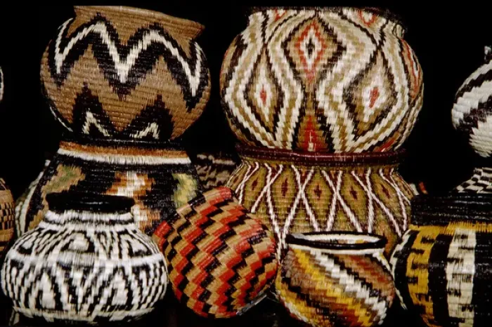 Framed Print : Central America, Panama, Soberania National Park, Gamboa. Embera Indian baskets