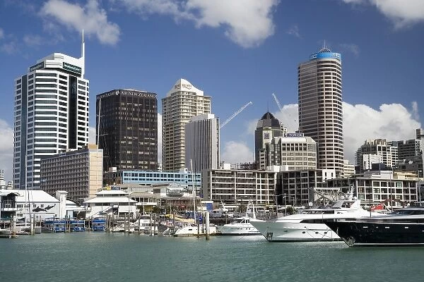 Central Business District, Viaduct Basin and Superyachts, Auckland, North Island, New Zealand