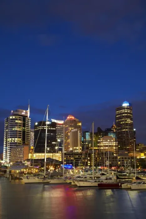 Framed Print : Central Business District and Viaduct Harbour, Auckland, North Island, New Zealand