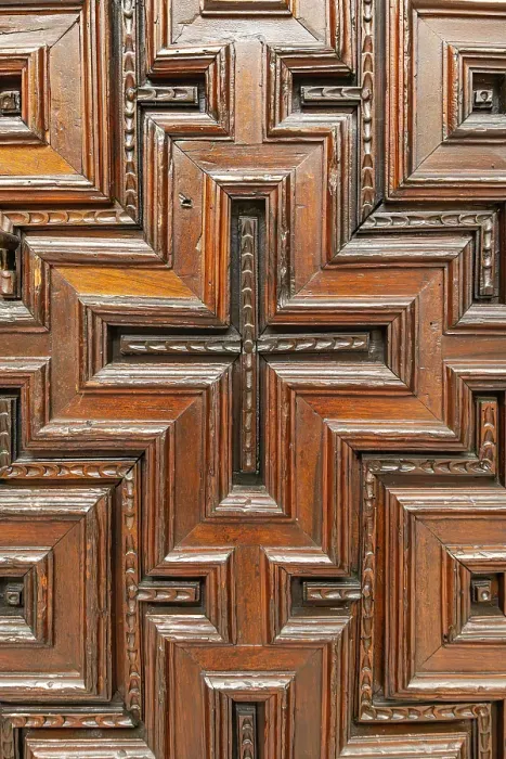 Framed Print : Centro District, Cordoba, Cordoba Province, Andalusia, Spain. May 2, 2023. Carved wooden door in the Cordoba Cathedral, also known as the Mezquita Basilica, a former Moorish mosque. Editorial Use Only Framed Print : Centro District, Cordoba, Cordoba Province, Andalusia, Spain. May 2, 2023. Carved wooden door in the Cordoba Cathedral, also known as the Mezquita Basilica, a former Moorish mosque. Editorial Use Only