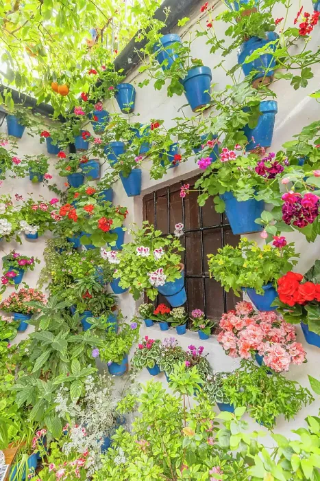 Framed Print : Centro District, Cordoba, Cordoba Province, Andalusia, Spain. May 2, 2023. Courtyard garden of a home in Cordoba. Editorial Use Only Framed Print : Centro District, Cordoba, Cordoba Province, Andalusia, Spain. May 2, 2023. Courtyard garden of a home in Cordoba. Editorial Use Only