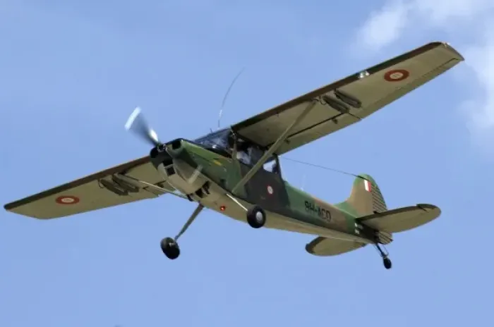 Framed Print : Cessna OE-1 Bird Dog at CAF Air Show showing Maltese markings in the sky