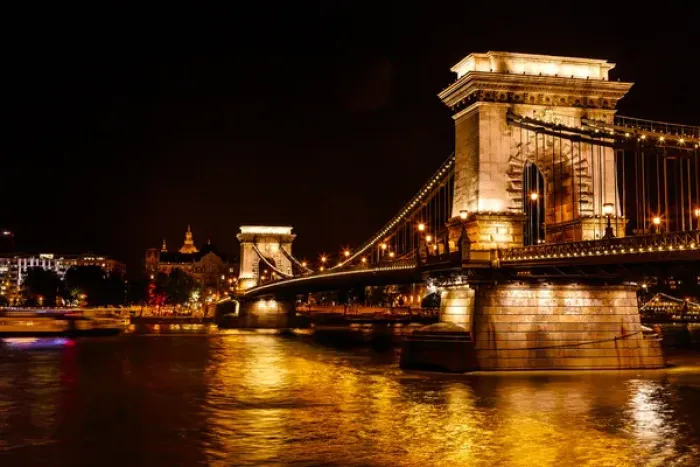 Framed Print : Chain Bridge Saint Stephens Danube River Reflection Budapest Hungary Framed Print : Chain Bridge Saint Stephens Danube River Reflection Budapest Hungary