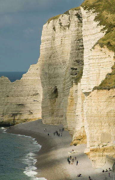 Chalk Cliffs and beach, Etretat, Normandy, FRANCE