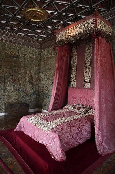 Chambre de Gabrielle d Estrees in Chateau Chenonceaux. Loire Valley. France