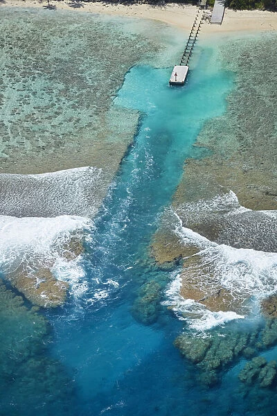 Channel in the reef, Akaoa Tapere, Rarotonga, Cook Islands, South Pacific