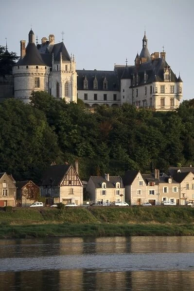 Chateau de Chaumont-Sur-Loire with River Loire in foreground. Chaumont-Sur-Loire