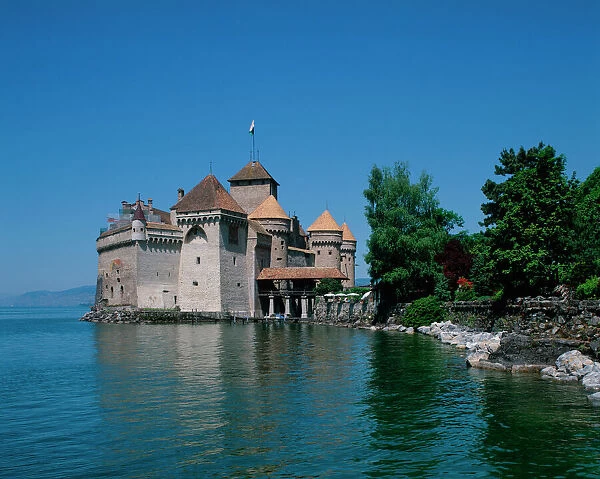 Chateau Chillon, Lake Geneva, Vaud Canton, Switzerland