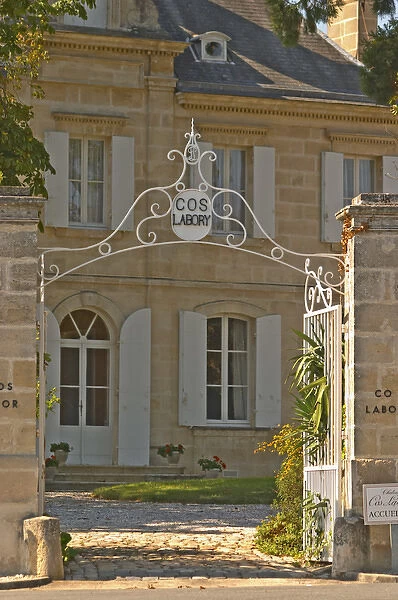 Chateau Cos Labory in Saint St Estephe, wrought iron entrance gate to the park and garden