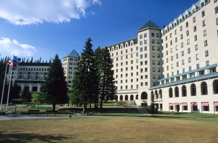Framed Print : The Chateau at Lake Louise, Banff, Canada. hotel, chateau at lake louise, banff