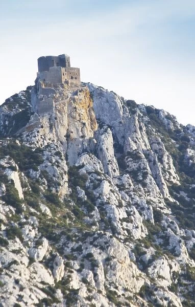 Chateau de Queribus. Chateau de Peyrepertuse. Hilltop Cathar fortification. Les Pays