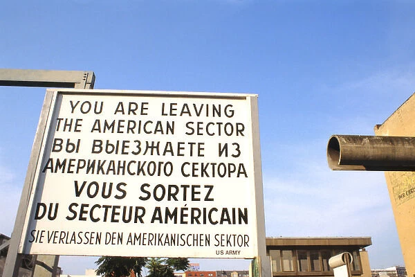 Checkpoint Charlie Sign East Berlin Germany