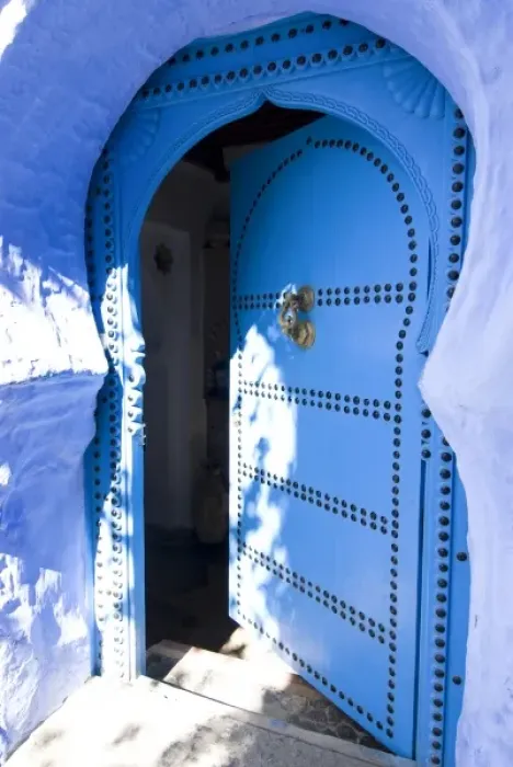 Framed Print : Chefchaouen Morocco blue door in the medina Framed Print : Chefchaouen Morocco blue door in the medina
