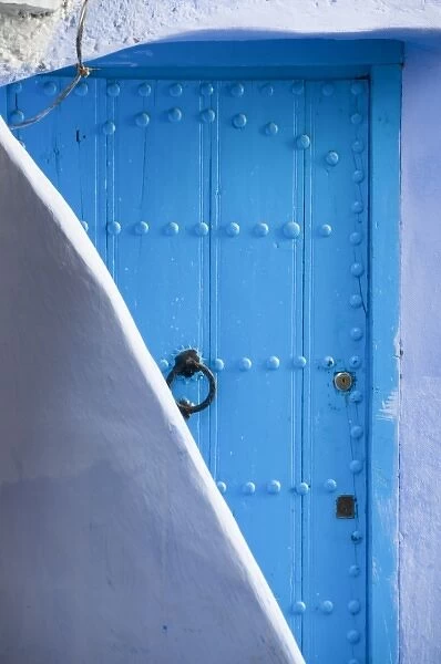Chefchaouen Morocco blue door in the medina