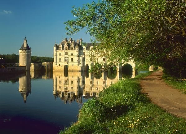 Chenonceau Chateau, Loire Valley, Indre-et-Loire, France, River Cher