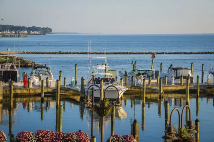 Framed Print : Chesapeake Beach docks, USA
