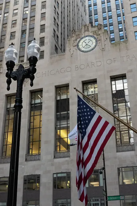 Framed Print : Chicago Board of Trade Building in Chicago Loop, Art Deco style built in 1930. (Editorial Use Only) Framed Print : Chicago Board of Trade Building in Chicago Loop, Art Deco style built in 1930. (Editorial Use Only)