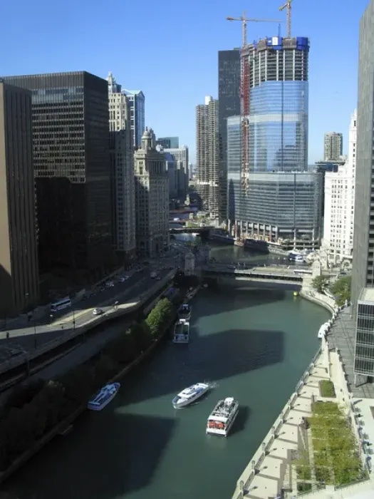 Framed Print : Chicago River south from Sheraton Hotel and towers Framed Print : Chicago River south from Sheraton Hotel and towers