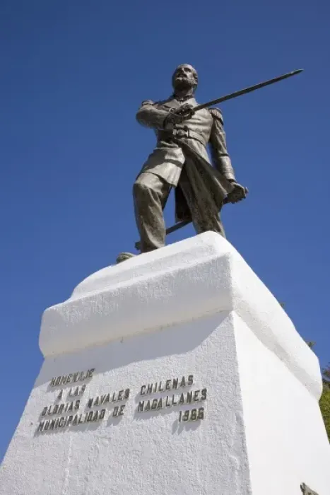 Framed Print : Chile, Patagonia, Punta Arenas. Memorial statue to military valor Framed Print : Chile, Patagonia, Punta Arenas. Memorial statue to military valor