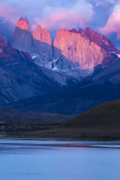 Framed Print : Chile, Patagonia. Sunrise on mountains in Torres del Paine National Park Framed Print : Chile, Patagonia. Sunrise on mountains in Torres del Paine National Park