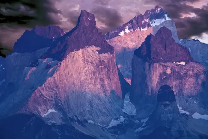 Framed Print : Chile, Patagonia. Torres del Paine National Park at sunrise
