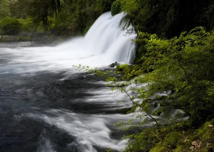 Framed Print : Chile. South America. Waterfalls at Ojos del Caburga (or Ojos del Caburgua)