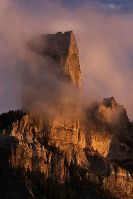 Framed Print : Chimney Rock at sunset, from Owl Creek Pass, Cimarron range in autumn, San Juan Mountains Framed Print : Chimney Rock at sunset, from Owl Creek Pass, Cimarron range in autumn, San Juan Mountains