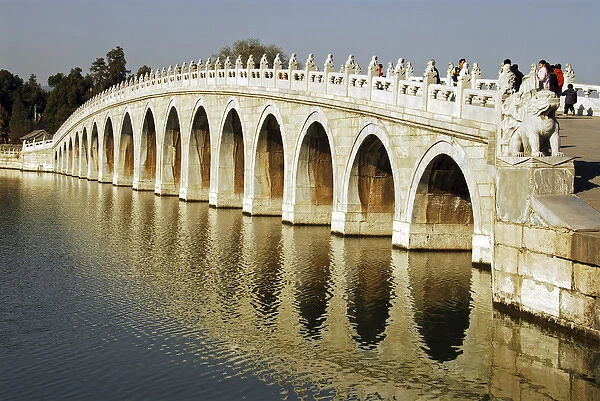 China, Beijing, Seventeen Arch Bridge at Summer Palace