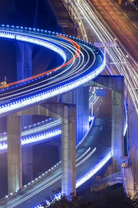 Framed Print : China, Caiyuanba Bridge, High Angle view of traffic lights on Caiyuanba Bridge spanning Framed Print : China, Caiyuanba Bridge, High Angle view of traffic lights on Caiyuanba Bridge spanning